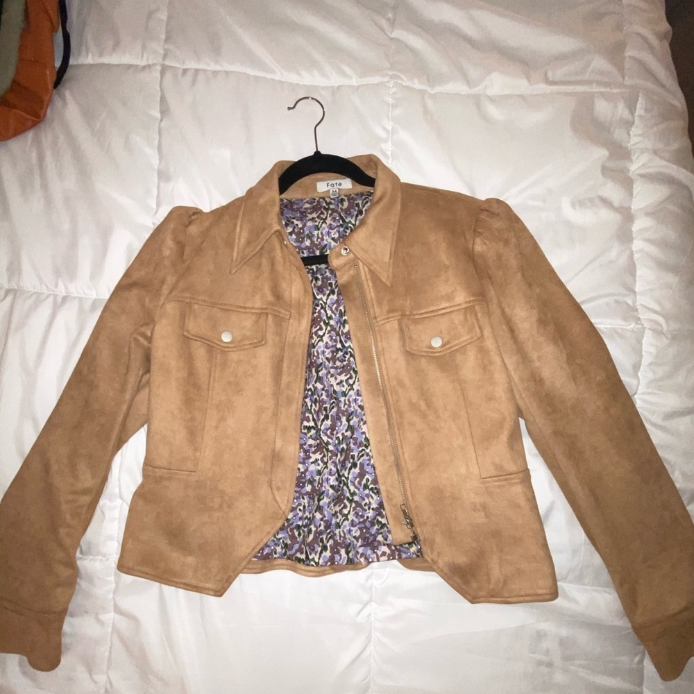 Suede Zip Up Jacket